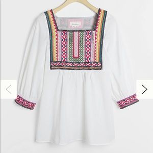 Anthropologie embroidered tunic
